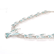 1970s Sterling Silver Falcon Squash Blossom with Turquoise Chip Inlay