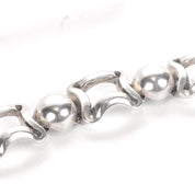 Sterling Silver Square and Sphere Link Bracelet