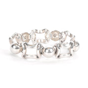Sterling Silver Square and Sphere Link Bracelet