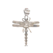 Signed Sterling Silver Dragonfly Inlay Pendant