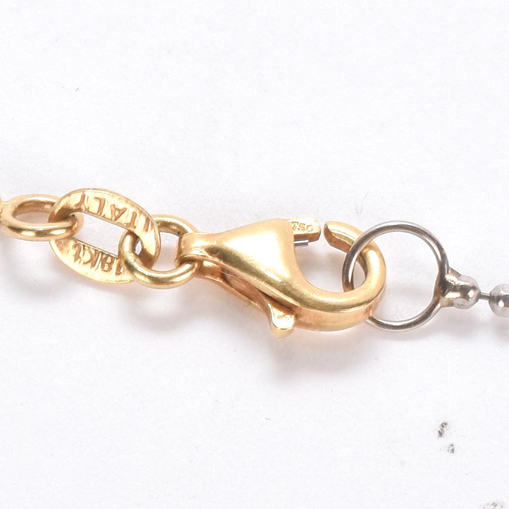 18K Two-Tone Gold Necklace with Solitaire Diamond Pendant