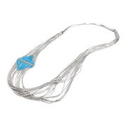 Sterling Silver and Turquoise Waterfall Strand Necklace