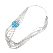 Sterling Silver and Turquoise Waterfall Strand Necklace