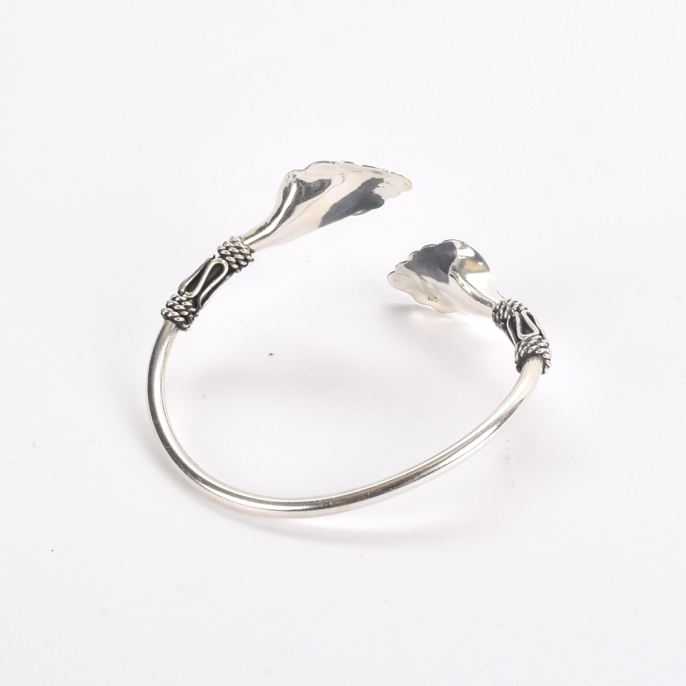 Mexican Sterling Silver Calla Lily Necklace and Bracelet Set