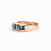Signed 14K Gold and Inlaid Turquoise Ring