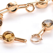 14K Gold and Citrine Large Link Bracelet