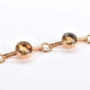 14K Gold and Citrine Large Link Bracelet