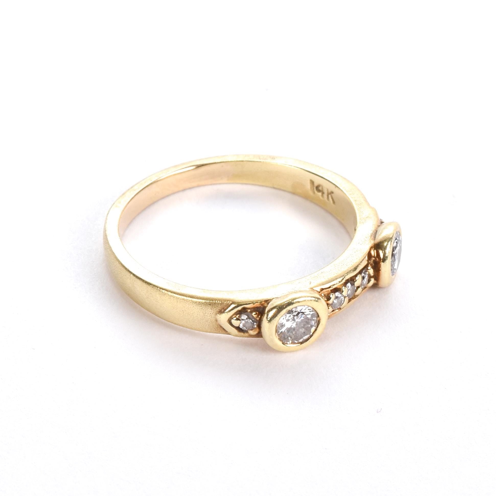 14K Gold Multi-Diamond Ring