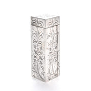 Italian 800 Silver Refillable Etched Lipstick Tube with Mirror