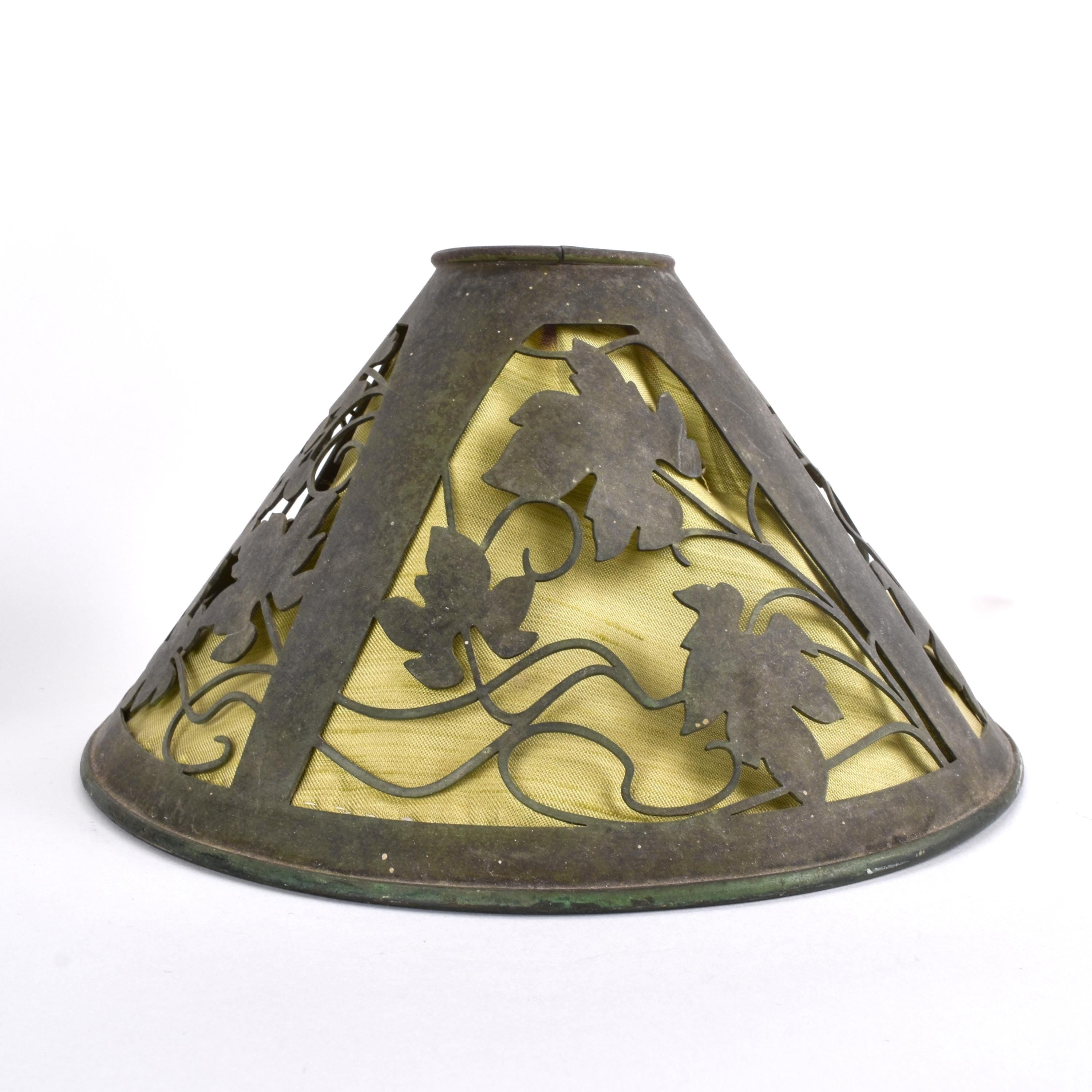 Heintz Art Grapes Boudoir Lamp in Silver and Bronze ca. 1910