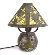 Heintz Art Grapes Boudoir Lamp in Silver and Bronze ca. 1910