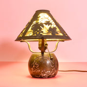 Heintz Art Grapes Boudoir Lamp in Silver and Bronze ca. 1910