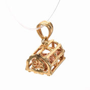 14K Gold Two-Tone Lobster Cage Pendant