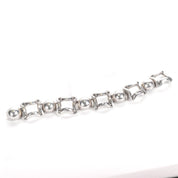 Sterling Silver Square and Sphere Link Bracelet