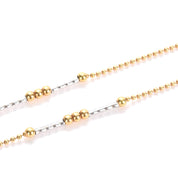 18K Two-Tone Gold Necklace with Solitaire Diamond Pendant