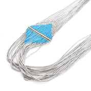 Sterling Silver and Turquoise Waterfall Strand Necklace