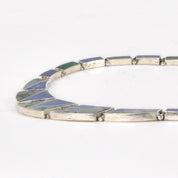 Mexican 950 Silver Malachite and Lapis Lazuli Link Necklace