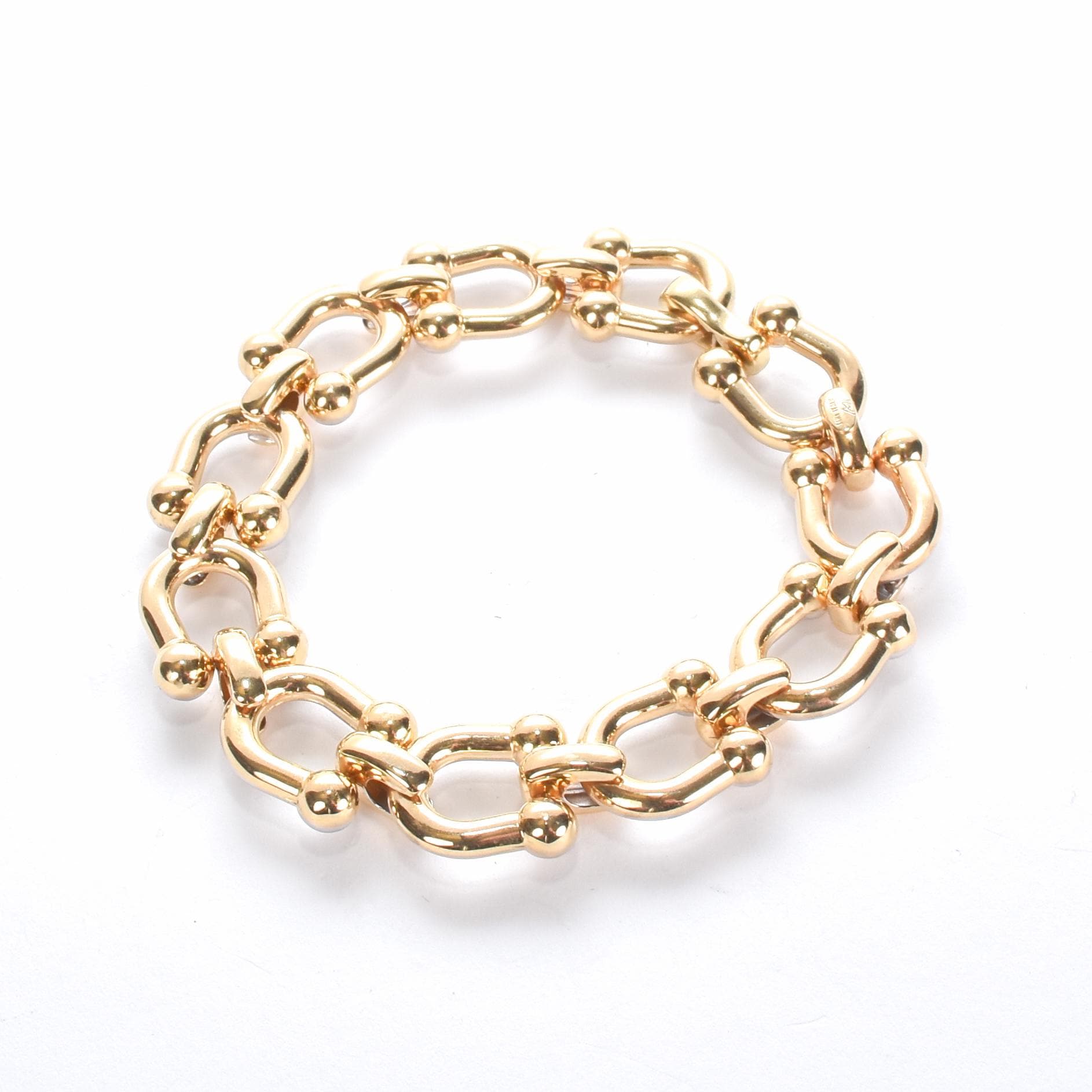 14K Two-Tone Gold Horseshoe Link Bracelet