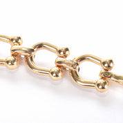14K Two-Tone Gold Horseshoe Link Bracelet