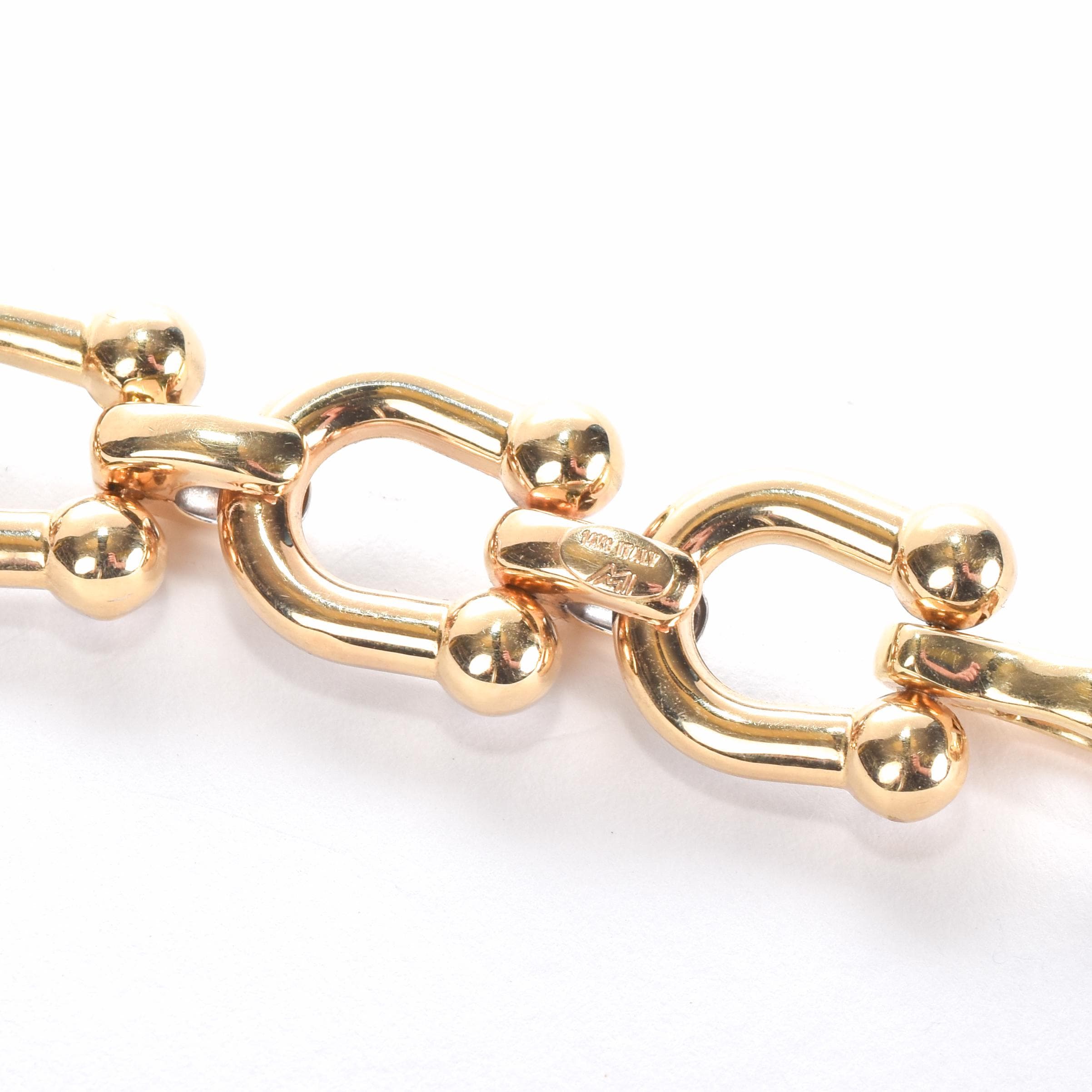 14K Two-Tone Gold Horseshoe Link Bracelet