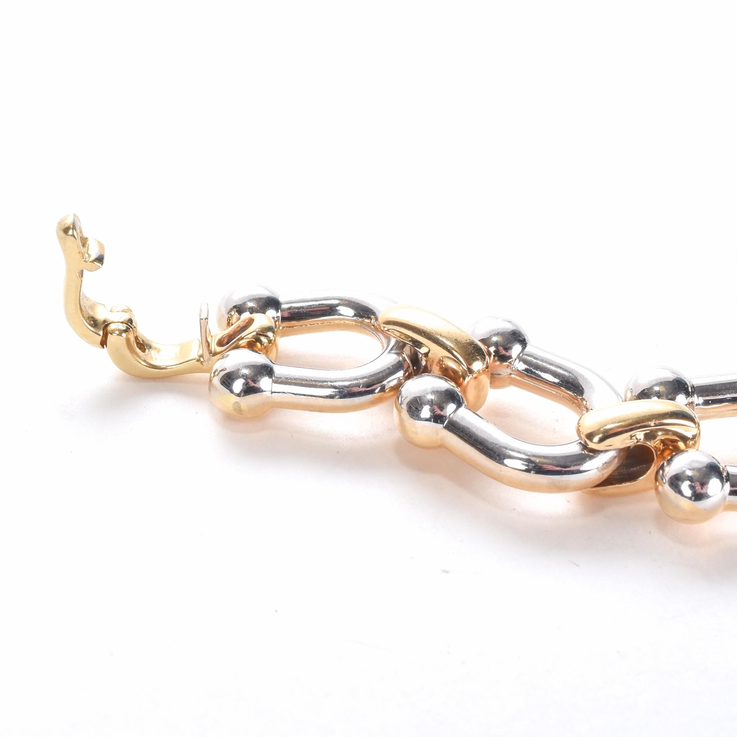 14K Two-Tone Gold Horseshoe Link Bracelet