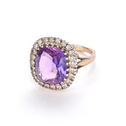 Victorian 10K Cushion Cut Amethyst Ring