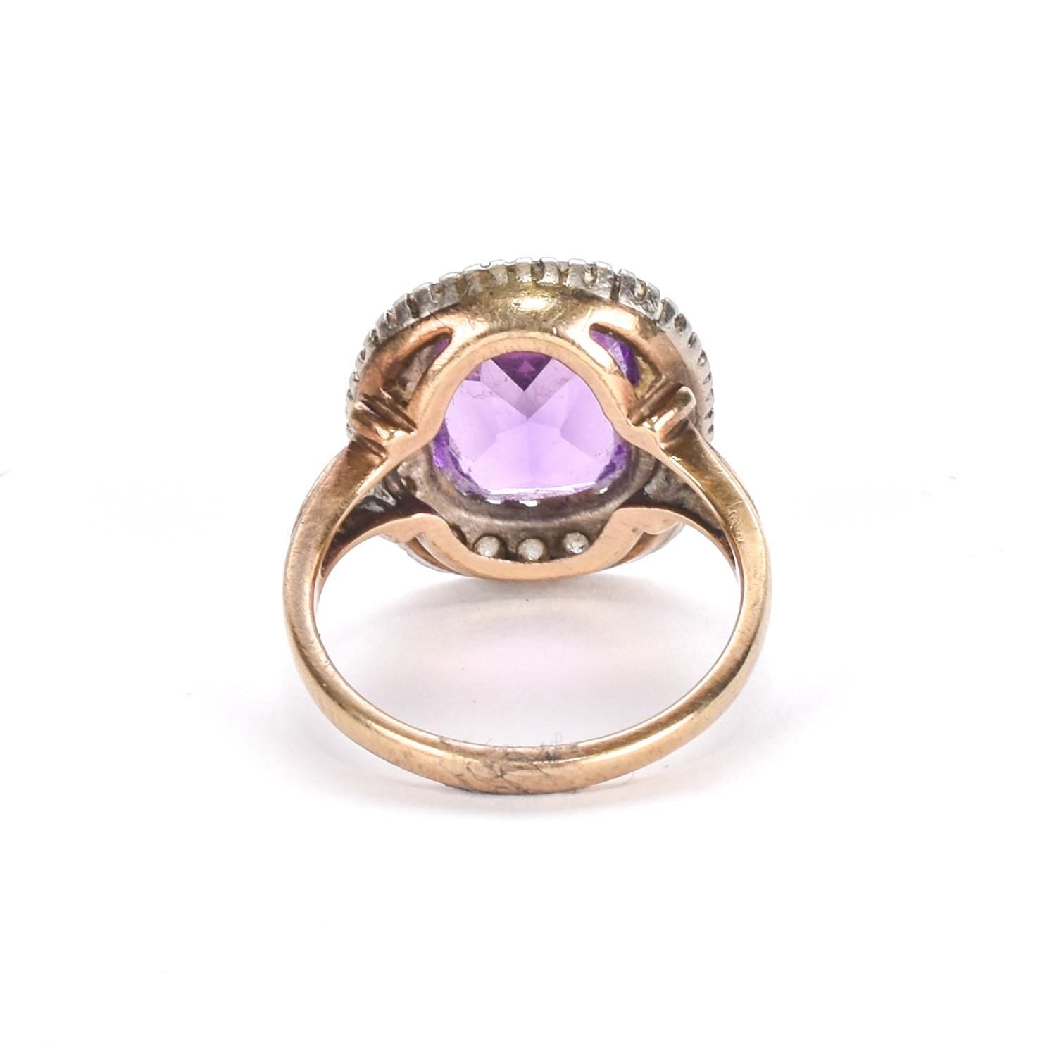 Victorian 10K Cushion Cut Amethyst Ring
