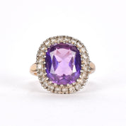 Victorian 10K Cushion Cut Amethyst Ring