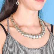 Sterling Silver Southwestern Disk Bead Necklace
