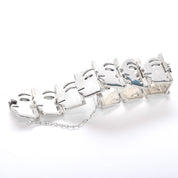 Sterling Silver Modernist Face Link Bracelet