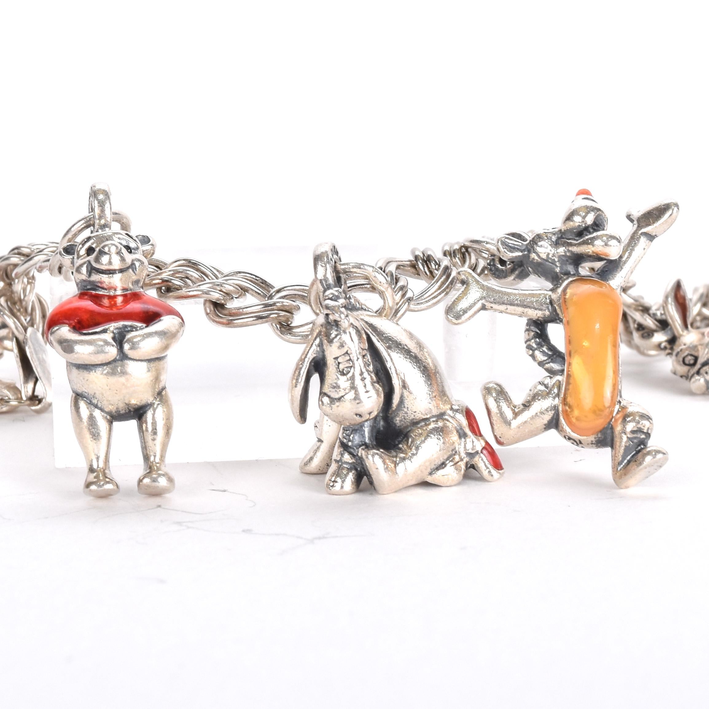 Winnie the Pooh Sterling Silver Charm Bracelet