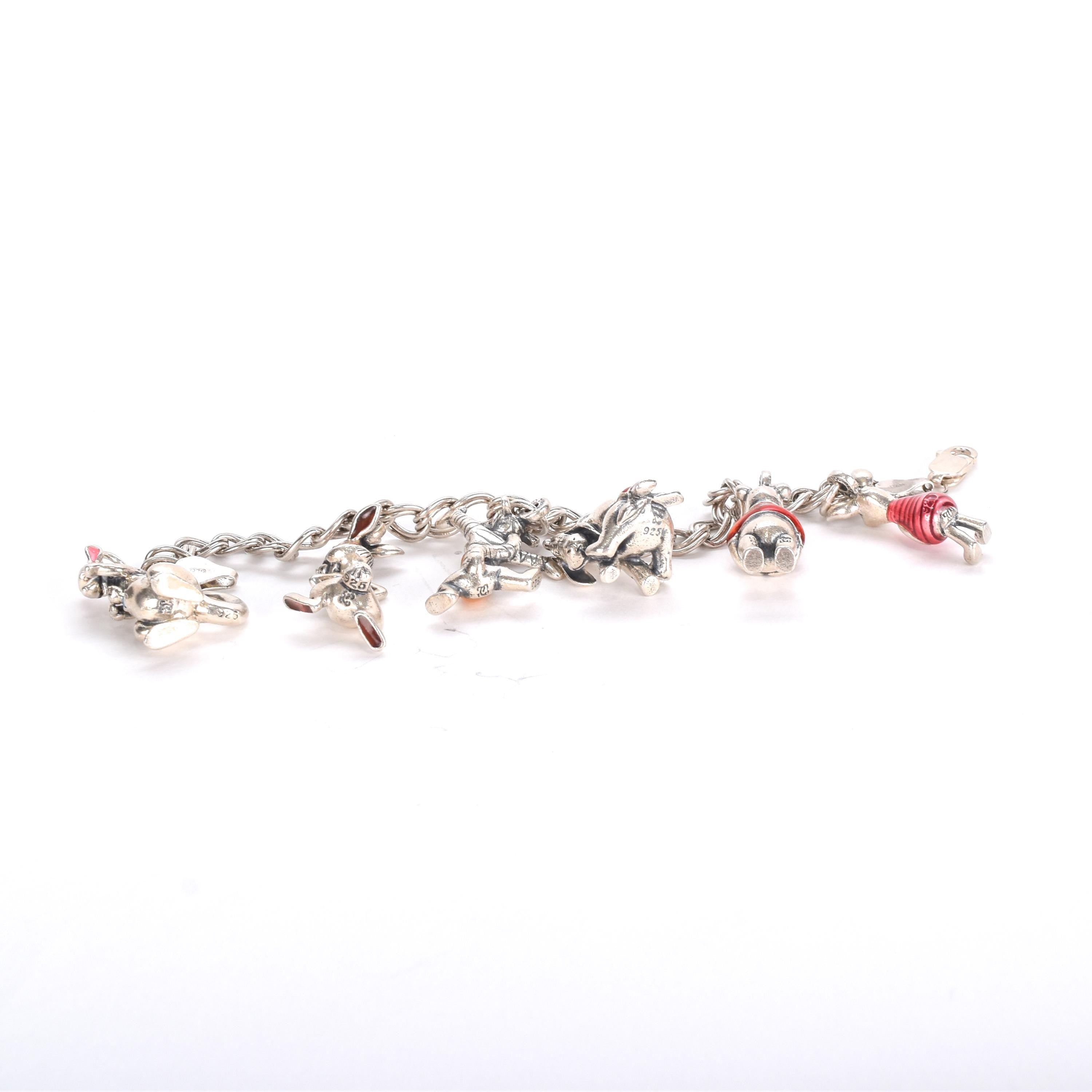 Winnie the Pooh Sterling Silver Charm Bracelet