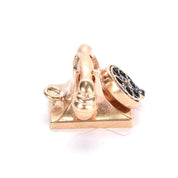 14K Gold Articulating Rotary Phone Pendant Charm
