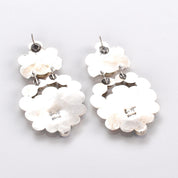 1970s Oscar Betz Multi-Stone Silver Chandelier Earrings