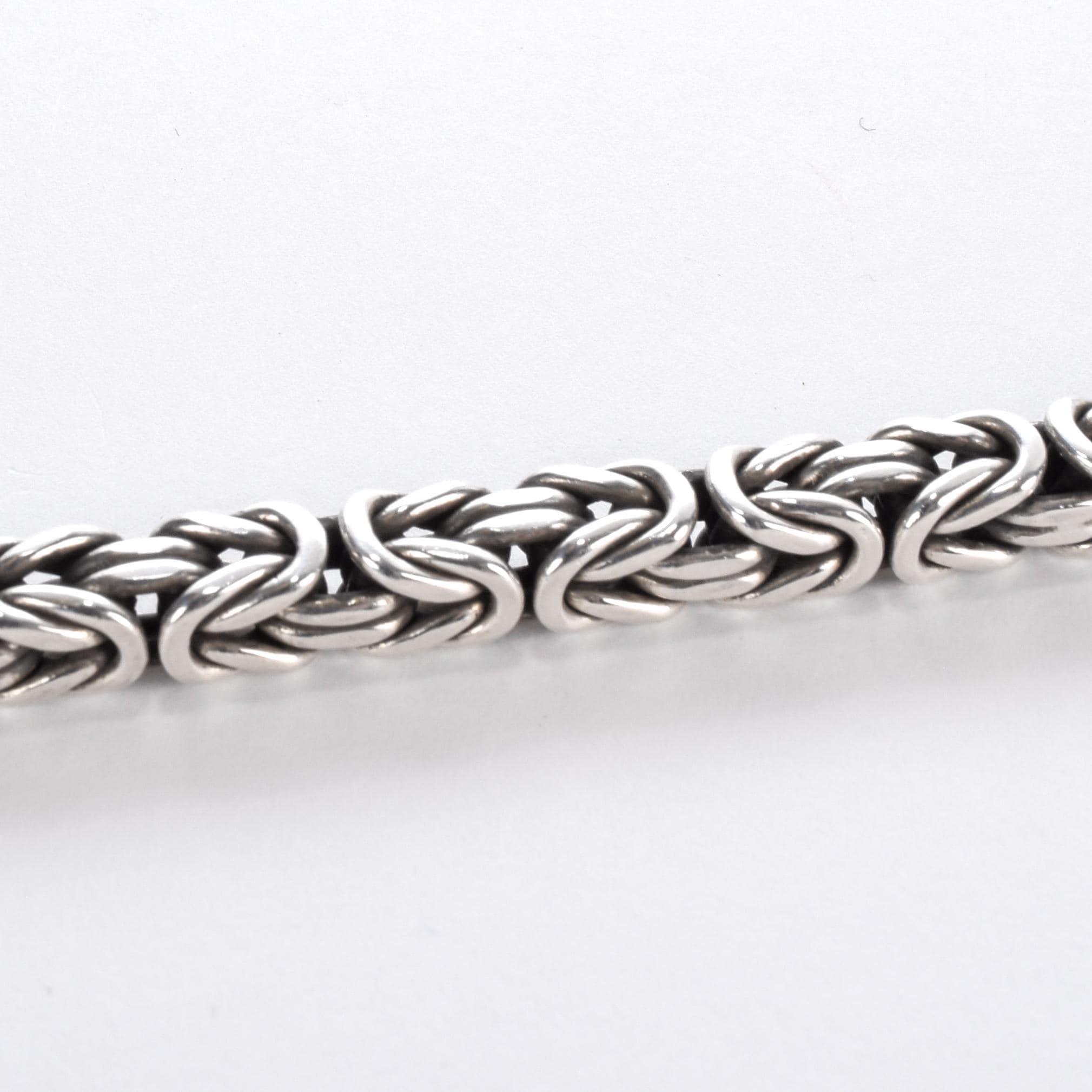Heavy-Weight Sterling Silver Byzantine Chain with Square Toggle Clasp