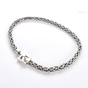 Heavy-Weight Sterling Silver Byzantine Chain with Square Toggle Clasp