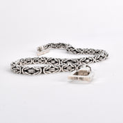 Heavy-Weight Sterling Silver Byzantine Chain with Square Toggle Clasp