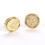 14K Gold Greek Mythology Zeus Stud Earrings