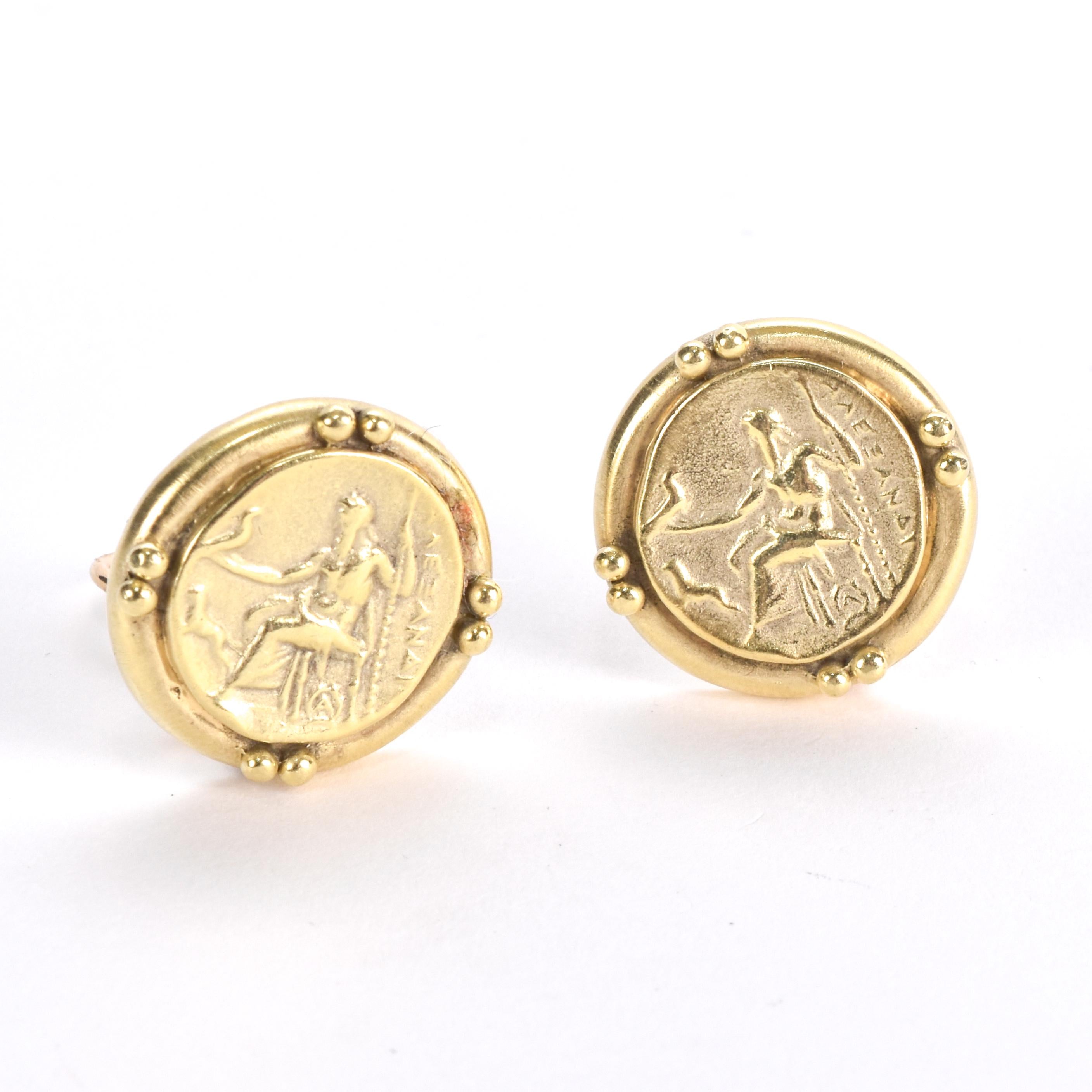 14K Gold Greek Mythology Zeus Stud Earrings
