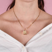14K Gold Vault Pendant with Emergency Dollar and Locking Door