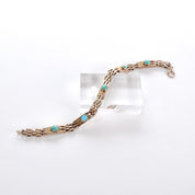 Edwardian Style 9ct Rose Gold Turquoise Gate Bracelet
