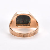 10K Gold Bloodstone Signet Ring