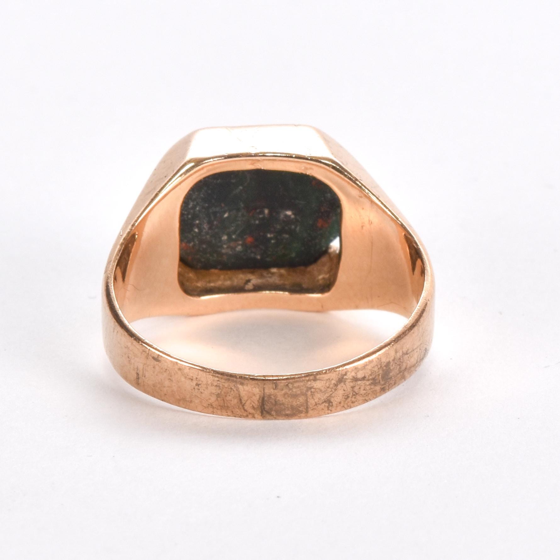 10K Gold Bloodstone Signet Ring