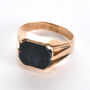 10K Gold Bloodstone Signet Ring