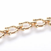 14K Two-Tone Gold Horseshoe Link Bracelet