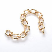 14K Two-Tone Gold Horseshoe Link Bracelet
