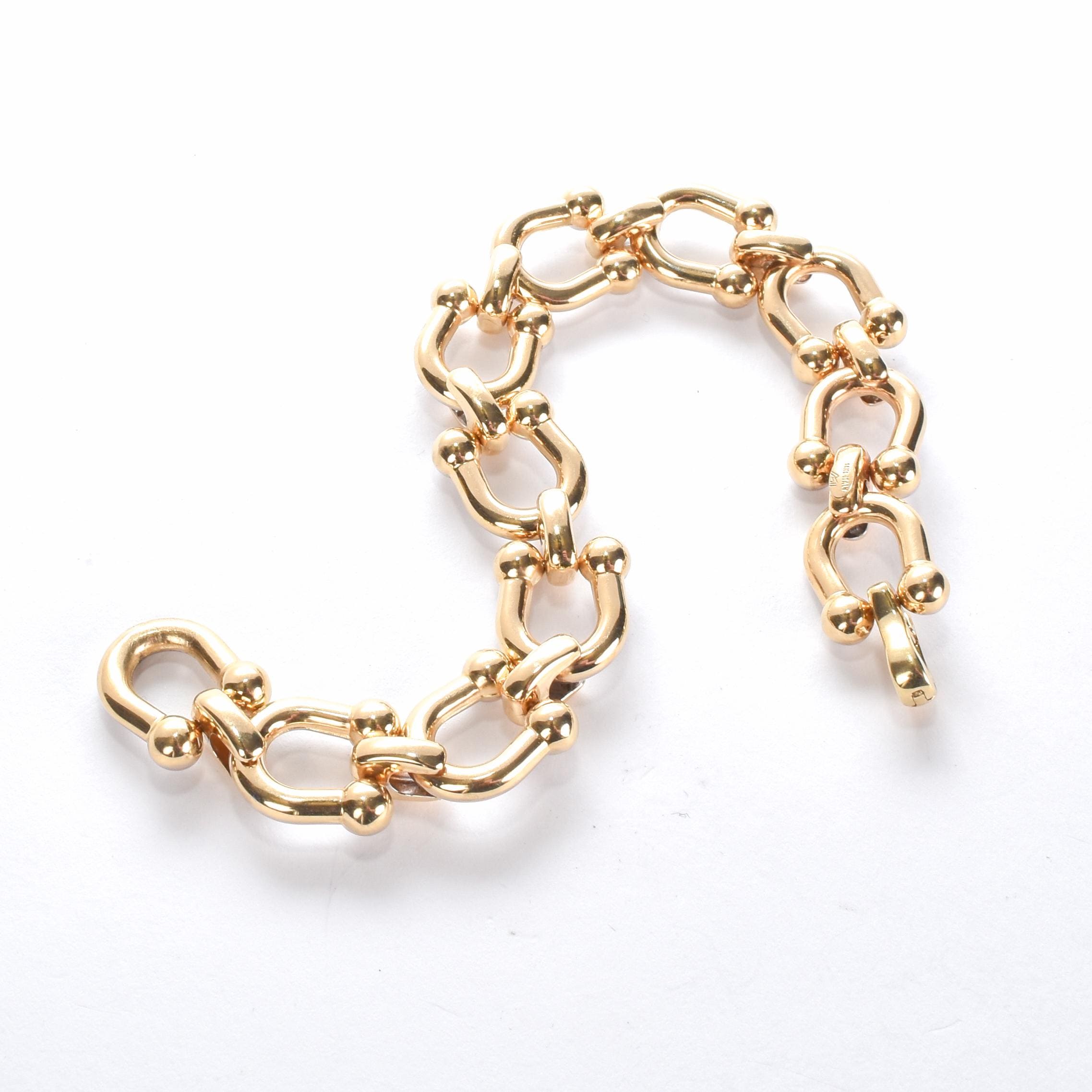 14K Two-Tone Gold Horseshoe Link Bracelet