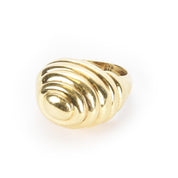 18K Gold Beehive Statement Ring