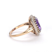 Victorian 10K Cushion Cut Amethyst Ring