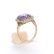 Victorian 10K Cushion Cut Amethyst Ring